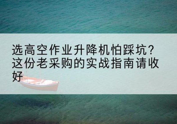 同安高空作业升降机厂家推荐-选高空作业升降机怕踩坑？这份老采购的实战指南请收好
